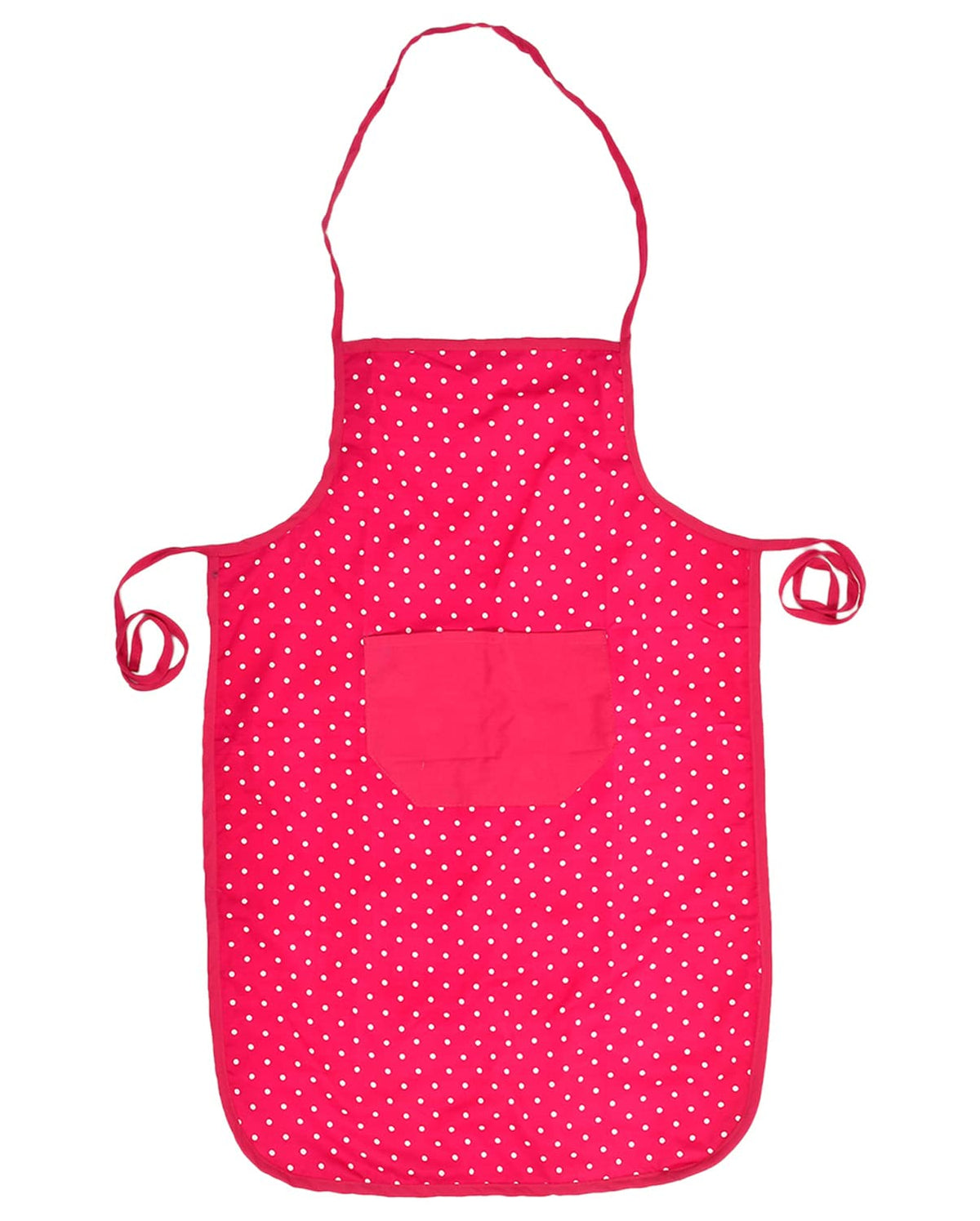 Kuber Industries Dot Printed Oil Stain Resistant Cooking Kitchen Apron for Men Women with 1 Front Pocket (Pink)-50KM0724