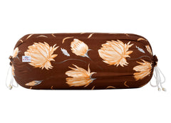 Heart Home Flower Printed Soft & Luxurious Decorative Cotton Bolster Cover- Set of 6, 16"x32" (Blue & White)-44HH0152