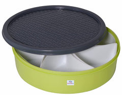Heart Home Medium Plastic Masala Box with 6 Containers & 1 Spoon (Green)-HS43HEARTH25889
