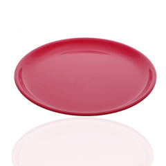 Kuber Industries 4 Pieces Unbreakable Round Plastic Microwave Safe Dinner Plates (Pink) - CTKTC37515