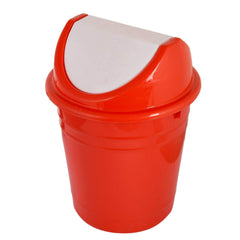 Kuber Industries Plastic 3 Pieces Medium Size Swing Lid Garbage Waste Dustbin for Home, Office, Factory, 10 Liters (Black & Blue & Red)-KUBMART10224_Standard