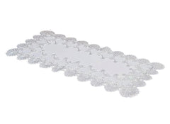 Kuber Industries Leaf Design Virgin Viny Soft Fabric Dining Table Runner 34"x17" or 84 x 42 cm (Cream) - CTKTC45910