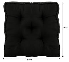 Heart Home Microfiber Square Chair Pad/Cushion for Office, Home or Car Sitting, 18 * 18 Inch (Black) (Model Number: HS_37_HEARTH020881)