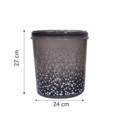 Kuber Industries Plastic Container|Container for Kitchen Storage Set|Air Tight Container|Tinted Printed 5 Litre,7 Litre,10 Litre Containers|Set of 3 (Grey)