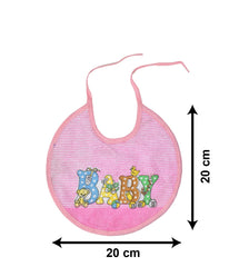 Kuber Industries Rouned Shaped Unisex Baby Cotton Super Bib, Baby Bib, Washable, Stain And Odor Resistant-Pack of 4 (Pink)-HS43KUBMART25536