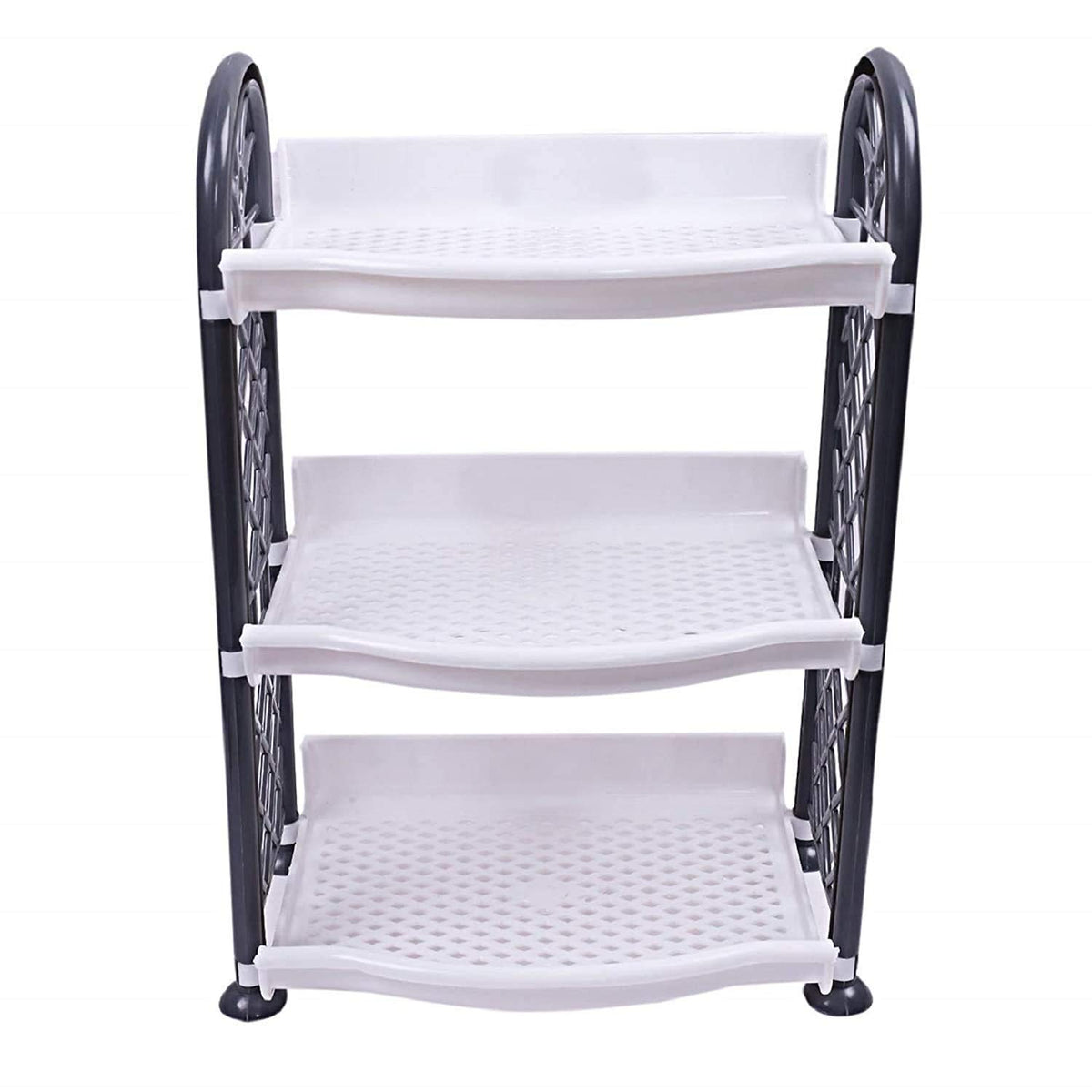 Kuber Industries CTKTC034182 Plastic 3 Layer Multipurpose Storage Organizer Rack for Kitchen, Bathroom, Living Room, Bedroom (Grey)