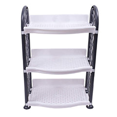 Kuber Industries CTKTC034182 Plastic 3 Layer Multipurpose Storage Organizer Rack for Kitchen, Bathroom, Living Room, Bedroom (Grey)