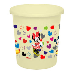 Kuber Industries Disney Team Mickey Print Plastic Garbage Waste Dustbin/Recycling Bin for Home, Office, Factory, 5 Liters (Cream) -HS_35_KUBMARTS17321