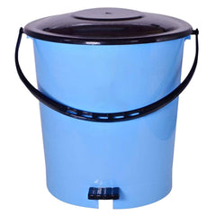 Kuber Industries Pedal Dustbin|Plastic Pedal Dustbin|Kitchen Waste Paper Bin|Dustbin For Bedroom|5 Liter Dustbin|Pack of 2 (Sky Blue)