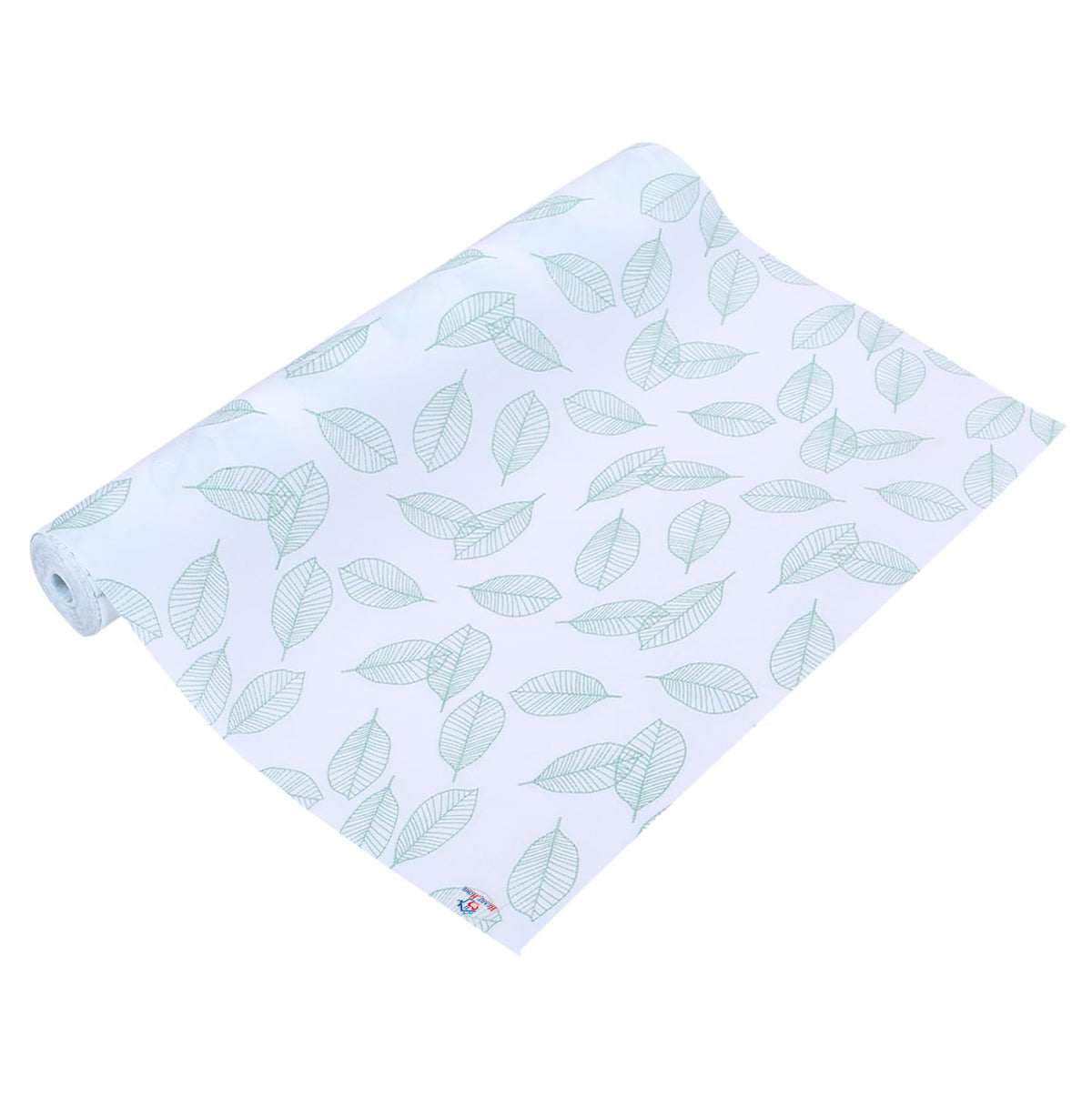 Heart Home Shelf Liner | EVA Kitchen Cabinet Shelf Mat | Anti-Slip Bathroom Mat | Fridge Mat | Table Mat | Green Leaf Print Wardrobe Mat | 10 Meter | White