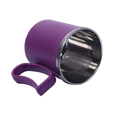 Kuber Industries 10 Pieces Stainless Steel Designer Coffee Mug 250 ML (Orange & Purple) -CTKTC21662