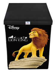 Heart Home Loin King Print Non-Woven Laundry Basket, Clothes Hamper For Laundry Closet, Bedroom, Bathroom With Lid & Handles (Black) 54HH4077.