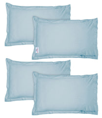Heart Home Breathable & Soft Cotton Pillow Cover for Sofa, Couch, Bed - 29x20 Inch, Set of 4 (Blue) 52HH4046
