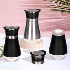 Heart Home Salt Shaker Box | Stainless Steel Pepper Shaker Box | Chilli Flakes Seasoning Sprinkler Box | Namak Daani | Dining Table Masala Box Dabbi | Pack of 3 | Multi