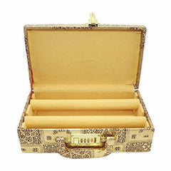 Kuber Industries Wooden 2 Rod Bangle Box, Golden, Standard (BBFR1152)