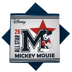 Kuber Industries Disney Star Mickey Print Durable & Collapsible Square Storage Box|Clothes Organizer With Handle,Pack of 3 (Navy Blue)