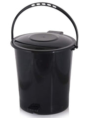Kuber Industries 2 Pieces Plastic Dustbin Garbage Bin with Handle, 10 Liters (Black & Green)