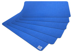 Heart Home Square Design Waterproof,Stain Resistant, Washable Refrigerator/Fridge Drawer Mat, Set of 6 (Blue)