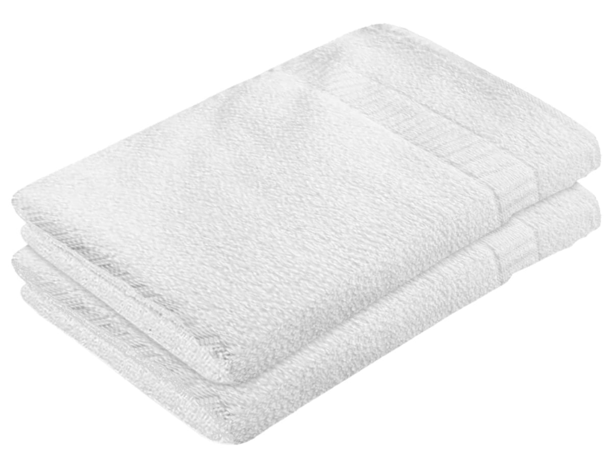 Heart Home Medium Size Cotton Face Towel, 30"x18"- Pack of 2 (White) -HS43HEARTH26621