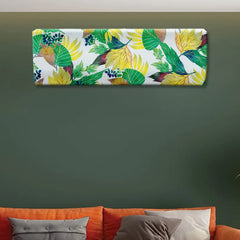 Kuber Industries AC Cover|Attractive Leaf Print 1.5 Ton|All Weather Friendly|Stretchable Fabric & Elastic Closure, (Green)