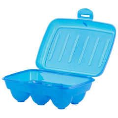 Heart Home Plastic 6 Slot Egg Container,Tray, Holder for Refrigerator & Kitchen- Pack of 3 (Blue)-46HH0400