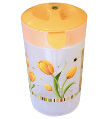 Kuber Industries Flower Printed Unbreakable Multipurpose Plastic Water Jug/Pitcher with Lid, 2.4 LTR. (Orange)-HS42KUBMART25245