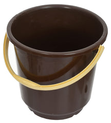 Kuber Industries Multipurposes Plastic Bucket for Bathing Home Cleaning & Storage Purpose, 16Ltr.- Pack of 2(Brown)-47KM01207