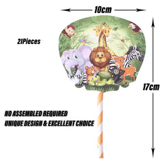 Kuber Industries Cupcake Toppers | Cardboard Cupcake Picks |Decorations Supplies for Farewell | Birthday Party | Theme Cupcake Topper | 21 Pieces | DT-2099 | Multicolor