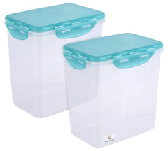 Kuber Industries klick N Seal 303 Airtight Food Storage Container Kitchen Container for Storage Plastic Storage Box for Kitchen Airtight Container Storage Jar (1750ml)-Pack of 2 (Green)-KUBMART15698