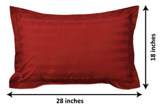 Heart Home Lining Design Cotton Pillow Cover- 18x28 Inch, Set of 6 (Red)-HS43HEARTH26788