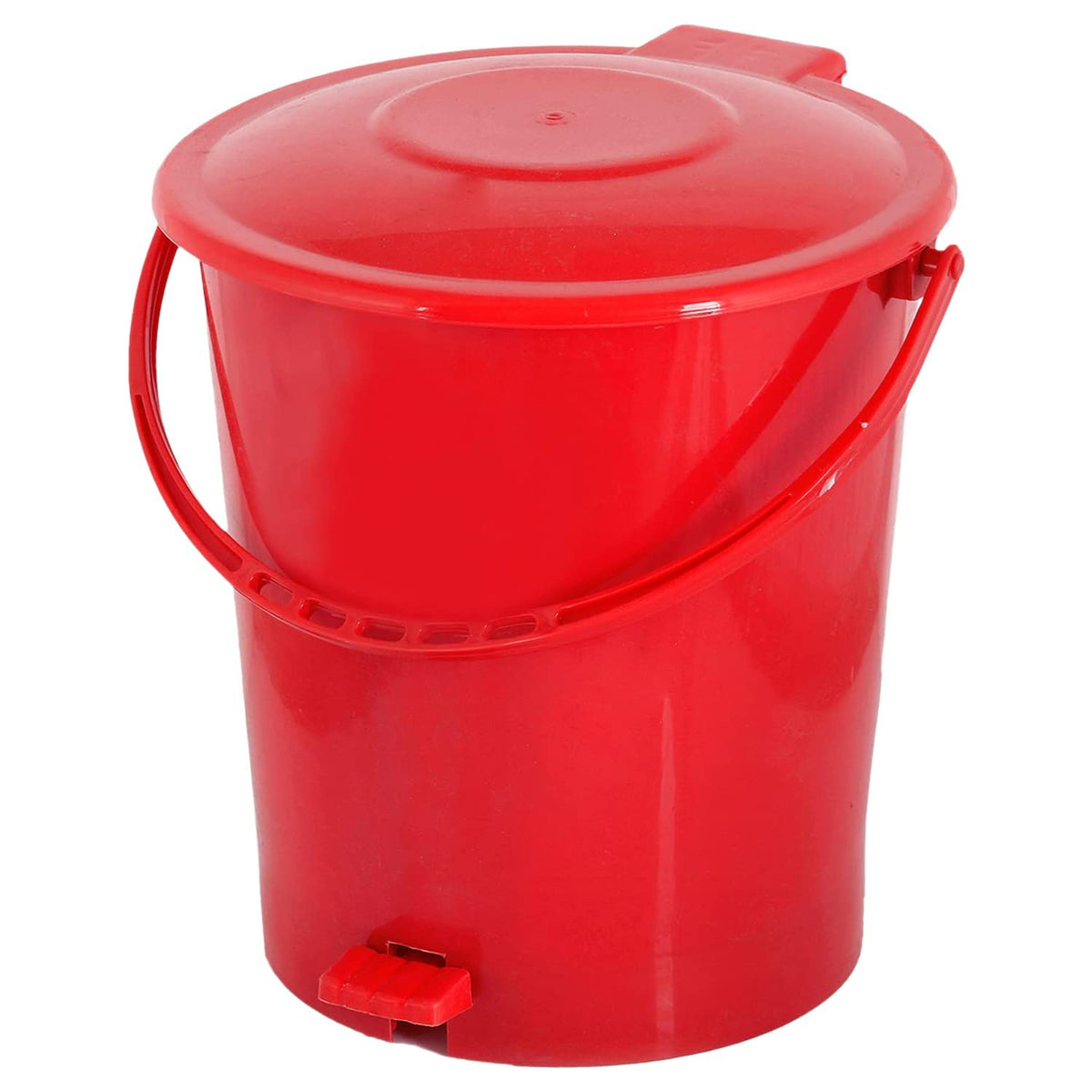 Heart Home Pedal Dustbin|Plastic Pedal Dustbin|Kitchen Waste Paper Bin|Dustbin For Bedroom|10 Liter Dustbin (Red)