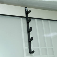 Kuber Industries 5-Level Cloth Hanger| Pack of 2 | Multipurpose Cloth & Towel Holder| Iron Spray Material | Easy Installation|Interchangeable Over The Door Towel Holder | Black