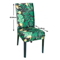 Kuber Industries Flower Printed Elastic Stretchable Polyster Chair Cover for Home, Office, Hotels, Wedding Banquet- Pack of 2 (Black & Brown)-50KM0913