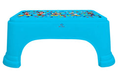 Heart Home Disney Team Mickey Print Square Plastic Bathroom Stool, Adults Simple Style Stool Anti-Slip with Strong Bearing Stool for Home, Office, Kindergarten (Set of 3, Blue) -HS_35_HEARTHS17270