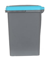 Kuber Industries 10 Ltr Plastic Push & Pedale Dustbin For Home, Kitchen, Office And Bathroom Garbage With Lid & Handle,Set of 2 (Grey & Blue)
