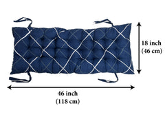 Heart Home Geomatric Printed Microfiber Back & Seat Cushion for Indoor/Outdoor Patio Chair, Rocking Chair, Office Chair, Reclining Chairs with Ties, 18 * 46 Inch- Pack of 2 (Blue)