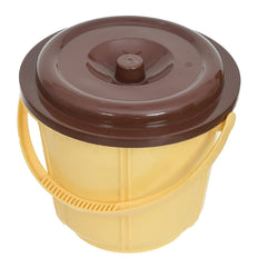 Heart Home Small Plastic Storage Container/Bucket for Store Flour, Rice, Sugar, Baking Supplies with Handle & Lid, 5 LTR.- Pack of 4 (Cream)-47HH01246