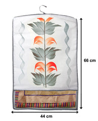 Heart Home Non Woven Hanging Saree Cover, Wardrobe Organizer, Closet Organizer, Saree & Garments Protector Cover With 1 Zipper Compartment on Back Side- Pack of 12 (Grey)-HS_38_HEARTH21535