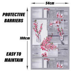 Kuber Industries Fridge Top Cover | Fridge Top Cover with Pockets | Refrigerator Top Cover for Kitchen | Fridge Top Cover with 6 Utility Pockets | Flower Fridge Top Cover | Gray