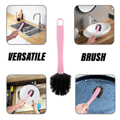 Heart Home Cleaning Brush | Toilet Cleaner Brush | Plastic Pan Brush | Brush for Cleaning Washroom | Bathroom Brush | Toilet Brush | Pack of 3 | Assorted