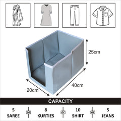 Kuber Industries Non-Woven 4 Pieces Shirt Stacker Wardrobe Organizer (Grey)-CTKTC25721