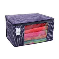 Kuber Industries Cotton 3 Pieces Three Layer Quilted Extra Large Saree Cover (Maroon, Blue & Pink)-CTKTC025487