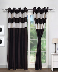 Heart Home Polyester Window Curtain 8 Eyelets,7 Feet (Brown) 54HH4323.