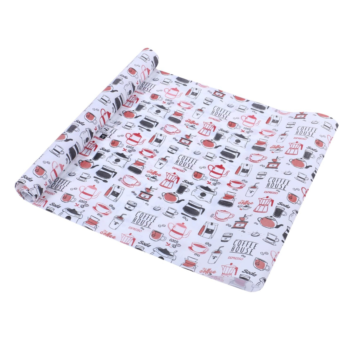 Heart Home Shelf Liner | EVA Kitchen Cabinet Shelf Mat | Anti-Slip Bathroom Mat | Fridge Mat | Red Coffee house Wardrobe Mat | 10 Meter | White