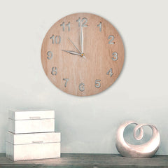 Kuber Industries 10" Wooden Decorative Round Wall Clock for Home/Kitchen/Office (White), Standard (HS39KUBMART022866)