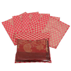 Kuber Industries 10 Piece Transparent Saree Cover Set, Gold (VAKU182)