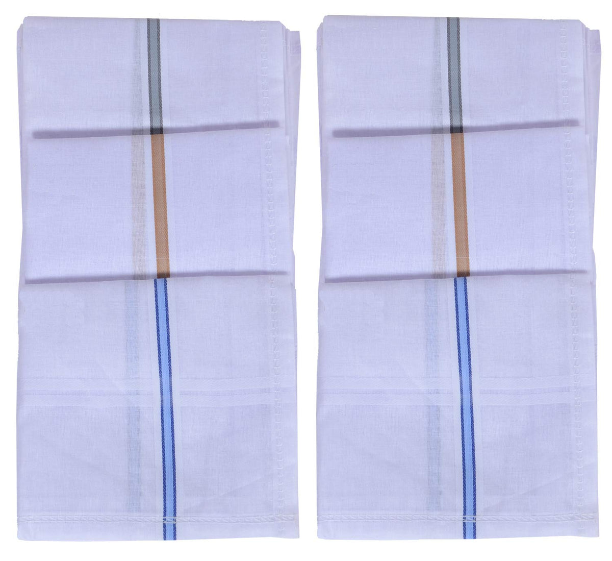 Kuber Industries Cotton 6 Piece Men's Handkerchief Set - White (CTKTC05632)