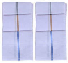 Kuber Industries Cotton 6 Piece Men's Handkerchief Set - White (CTKTC05632)