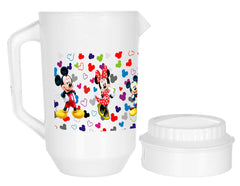 Kuber Industries Disney Team Mickey Print Unbreakable Multipurpose Plastic Water & Juice Jug with Lid,2 LTR (White), Pack of 1 (HS_36_KUBMART018165)