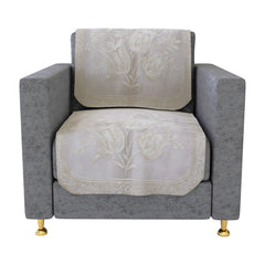 Heart Home Sofa Cover | Cotton Net Plain Tulip Design Sofa Cover | 5-Seater Sofa Cover for Home Décor | Sofa cover Set for Living room | Cream